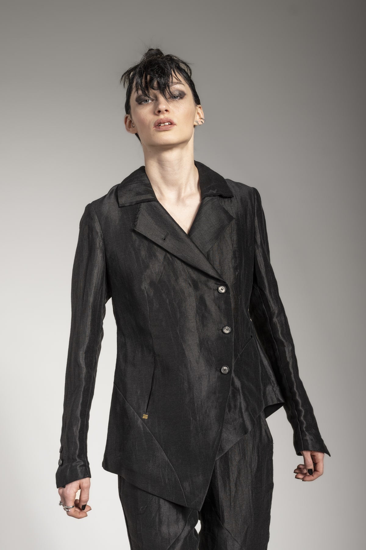 Women Black Jacket, Futuristic Clothing, Asymmetrical Jacket, Black Coat, Spring Clothing, Avant Garde Coat, hotsell Extravagant Blazer, Pocket Coat