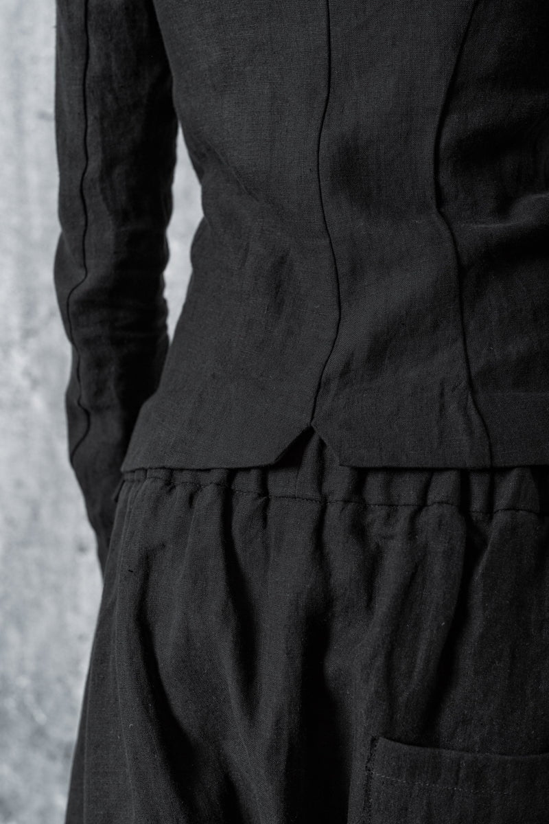 eigensinnig wien | Ada | Schwarze Blusenjacke für Damen aus Leinen