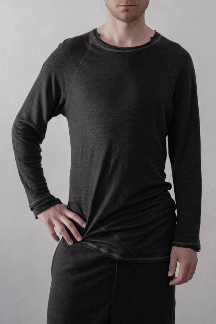 eigensinnig wien | Aristoteles | Außergewöhnlicher leichter Herrenpullover aus Leinen in schwarz