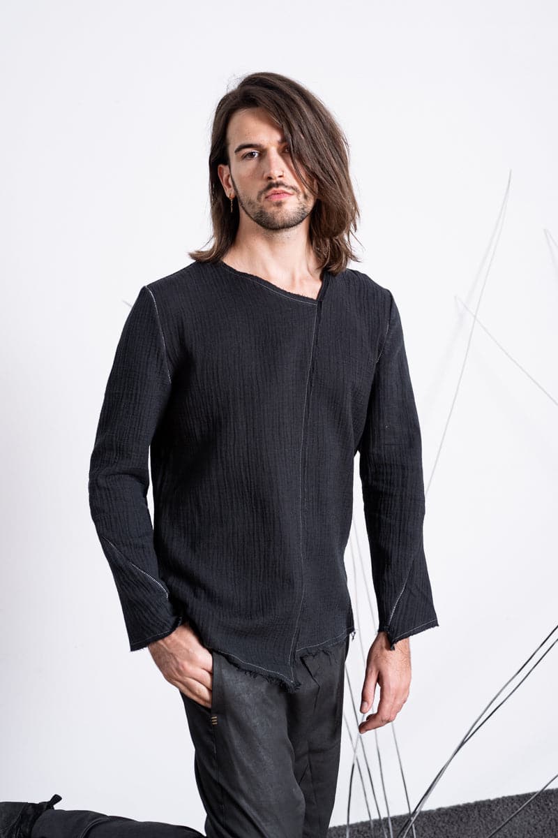 eigensinnig wien | Derrida | Herren Pullover aus Baumwolle in dunkelgrau