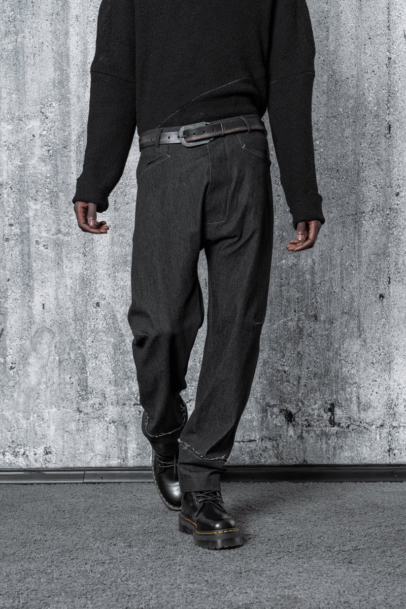eigensinnig wien | Feuerhaken | Graue Baggy Jeans für Herren aus Baumwolle