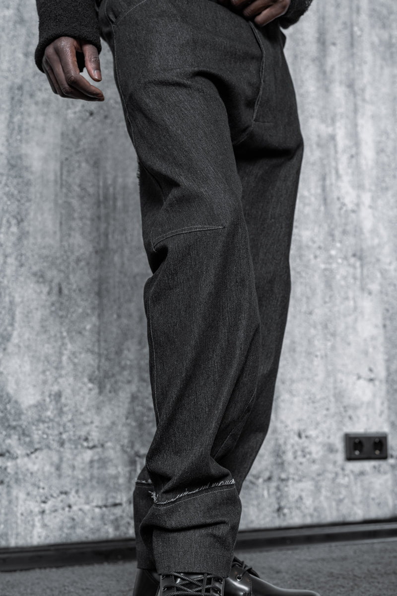eigensinnig wien | Feuerhaken | Graue Baggy Jeans für Herren aus Baumwolle
