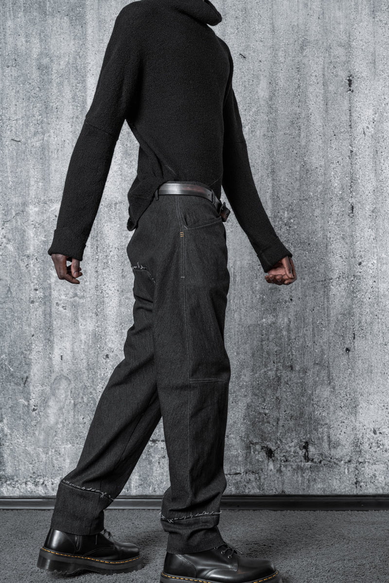 eigensinnig wien | Feuerhaken | Graue Baggy Jeans für Herren aus Baumwolle