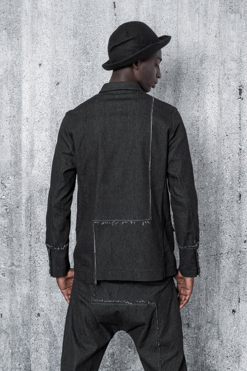 eigensinnig wien | FeuPop | Ausgefallener Herren Jeansanzug in Dunkelgrau