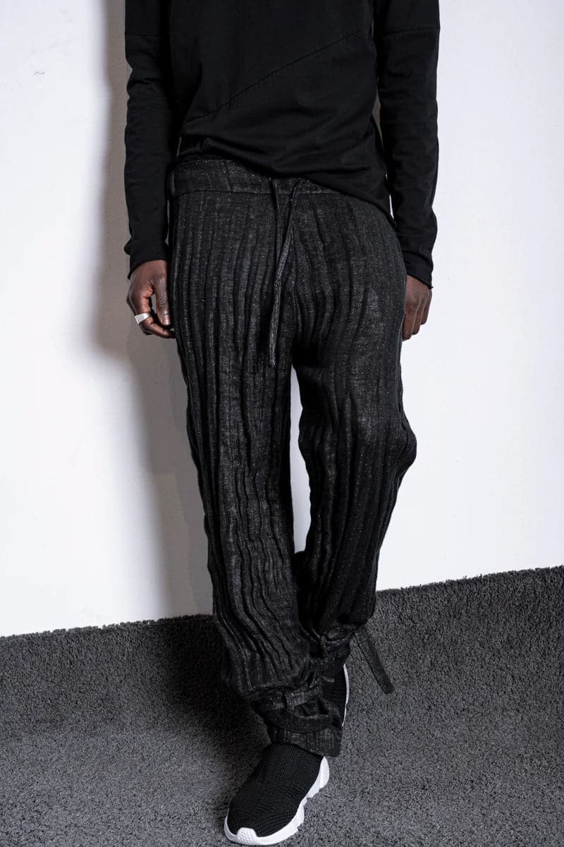 eigensinnig wien | Feyerabend | Designer Jogpants aus Leinen für Damen und Herren in Schwarz