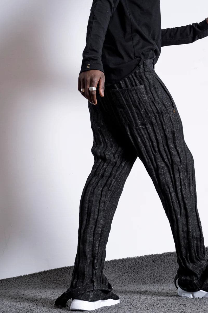 eigensinnig wien | Feyerabend | Designer Jogpants aus Leinen für Damen und Herren in Schwarz