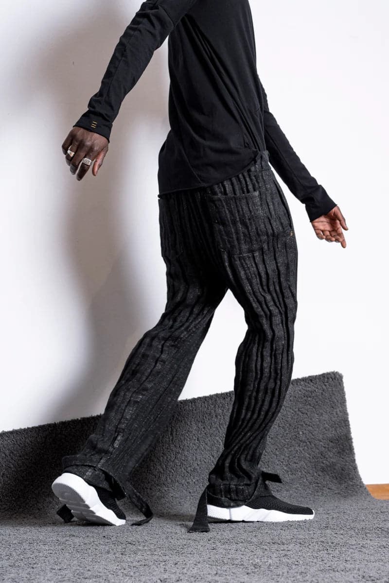 eigensinnig wien | Feyerabend | Designer Jogpants aus Leinen für Damen und Herren in Schwarz