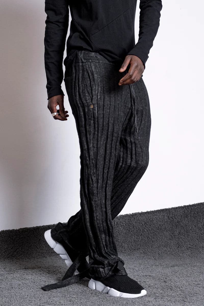 eigensinnig wien | Feyerabend | Designer Jogpants aus Leinen für Damen und Herren in Schwarz