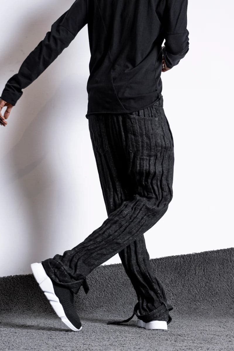eigensinnig wien | Feyerabend | Designer Jogpants aus Leinen für Damen und Herren in Schwarz