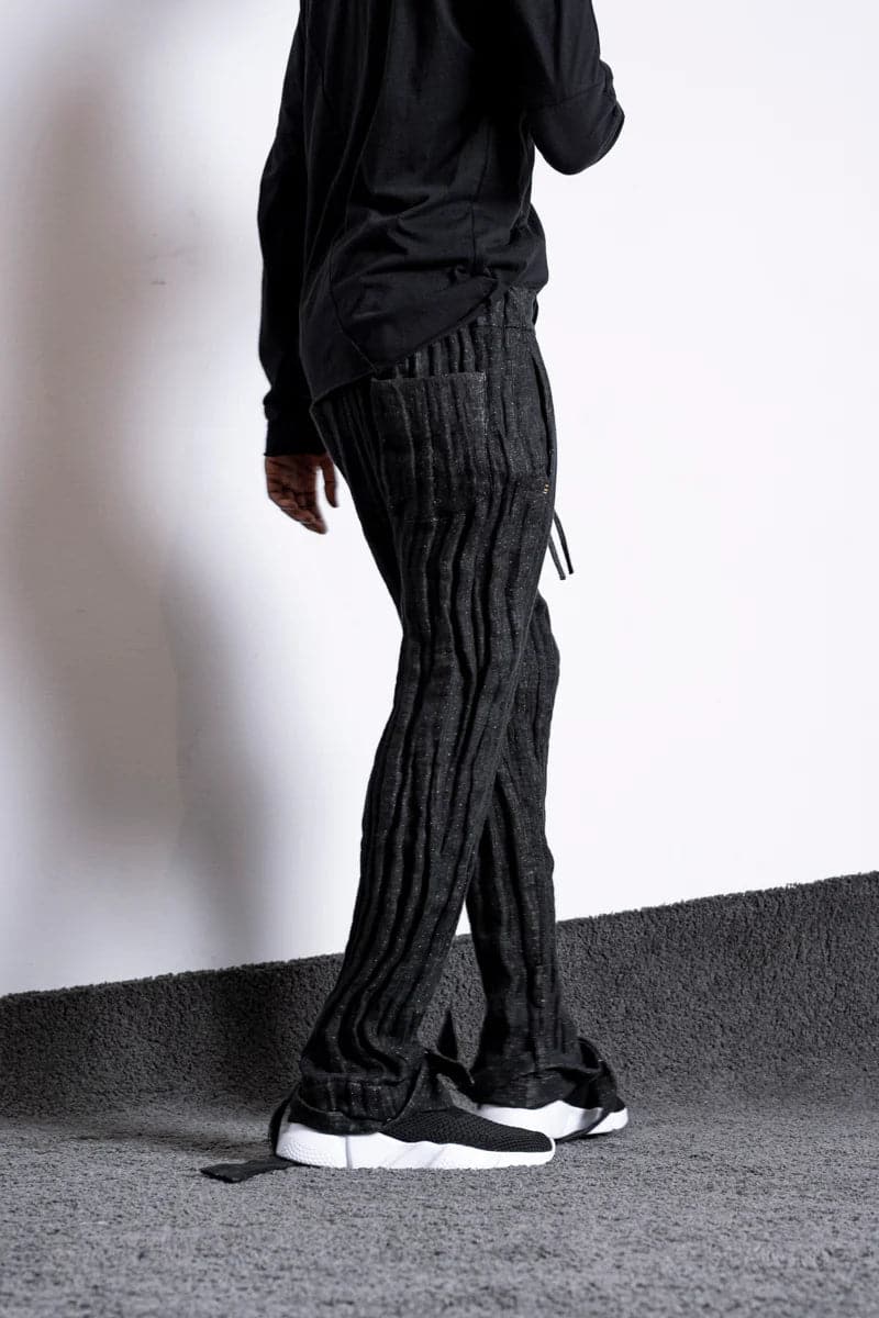 eigensinnig wien | Feyerabend | Designer Jogpants aus Leinen für Damen und Herren in Schwarz