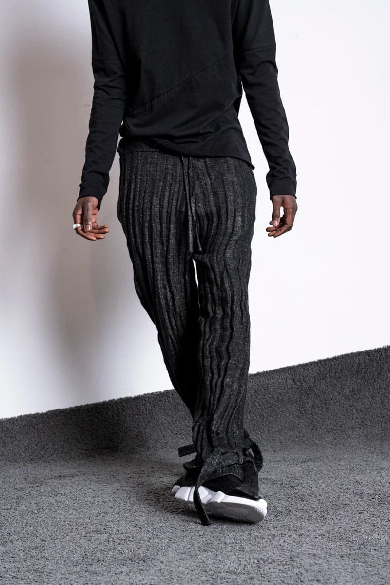 eigensinnig wien | Feyerabend | Designer Jogpants aus Leinen für Damen und Herren in Schwarz