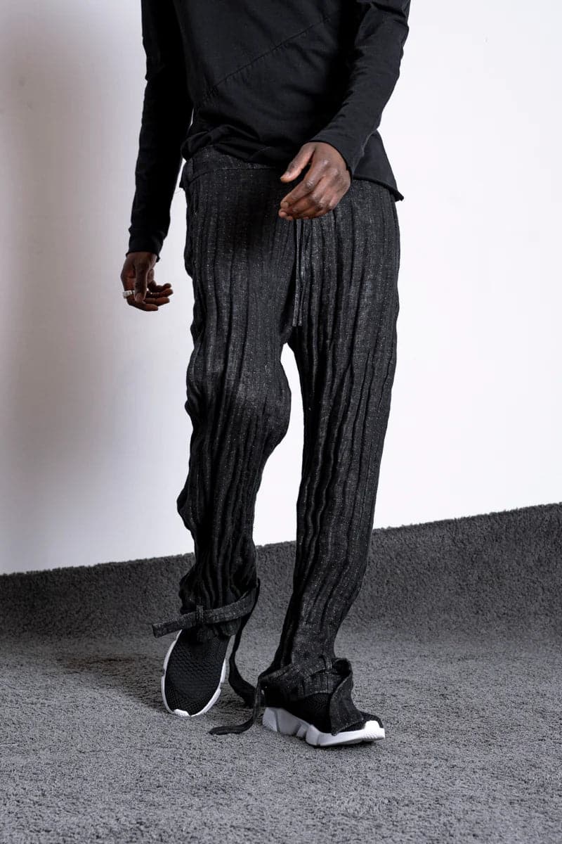 eigensinnig wien | Feyerabend | Designer Jogpants aus Leinen für Damen und Herren in Schwarz