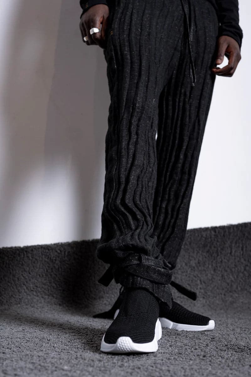 eigensinnig wien | Feyerabend | Designer Jogpants aus Leinen für Damen und Herren in Schwarz