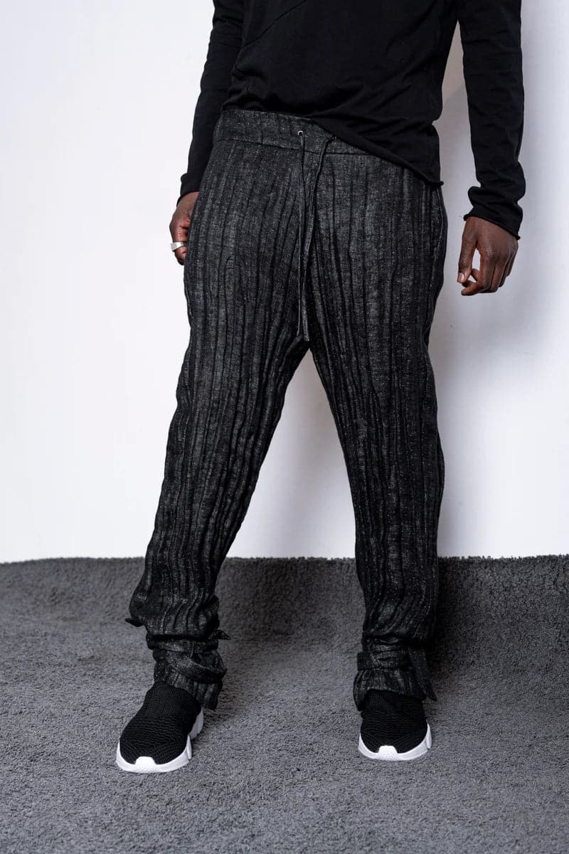 eigensinnig wien | Feyerabend | Designer Jogpants aus Leinen für Damen und Herren in Schwarz