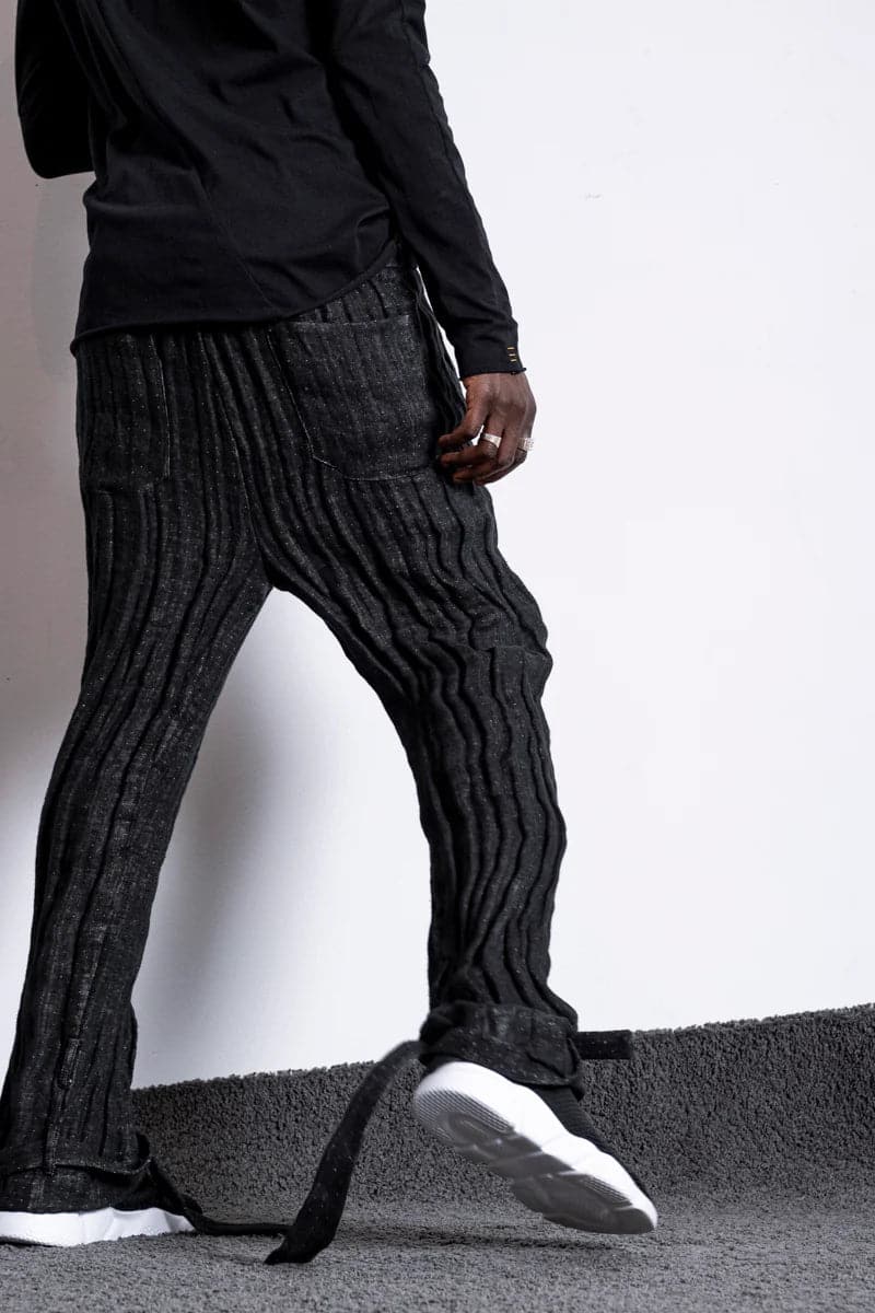 eigensinnig wien | Feyerabend | Designer Jogpants aus Leinen für Damen und Herren in Schwarz