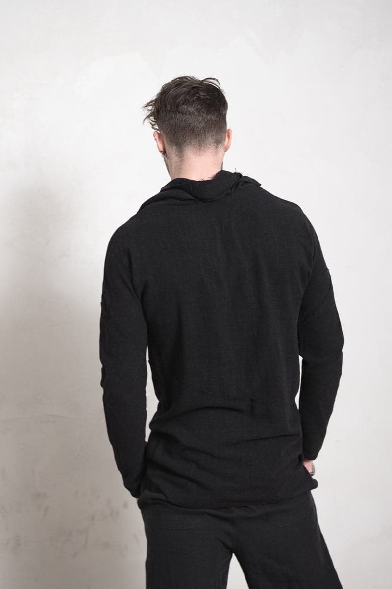 eigensinnig wien | Flaubert | Ungewöhnlicher Sommerpullover mit speziellem Kragen schwarz