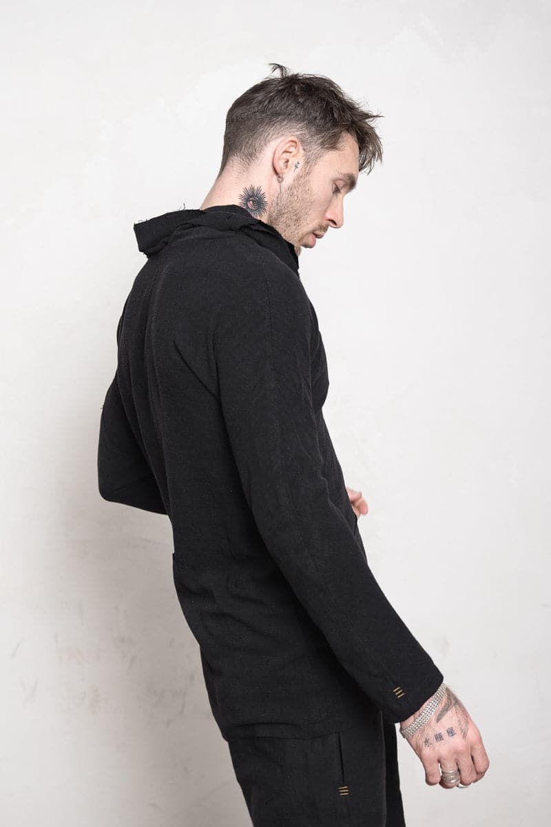 eigensinnig wien | Flaubert | Ungewöhnlicher Sommerpullover mit speziellem Kragen schwarz