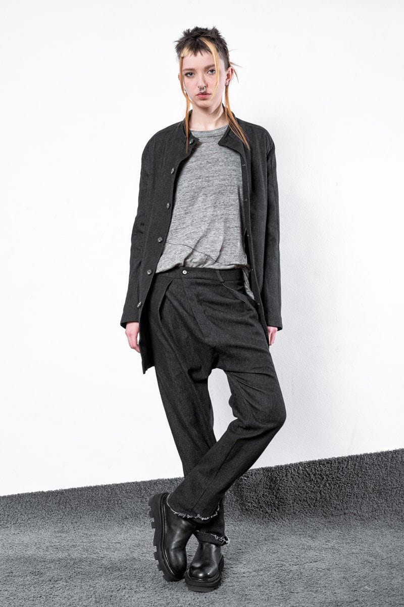 eigensinnig wien | Goethe | Baggy Jeans für Damen und Herren aus Baumwolle in Grau
