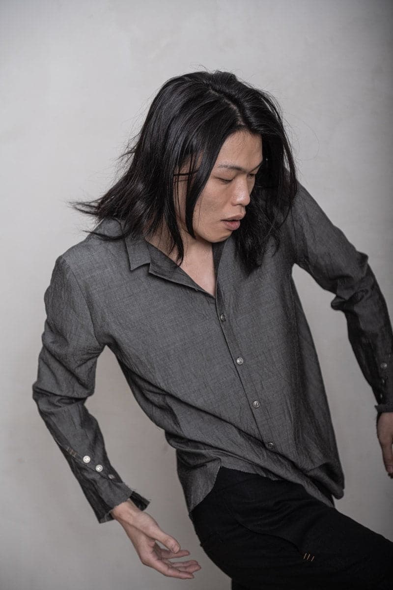 eigensinnig wien | Gruen | Außergewöhnliches Wollhemd für Herren in grau