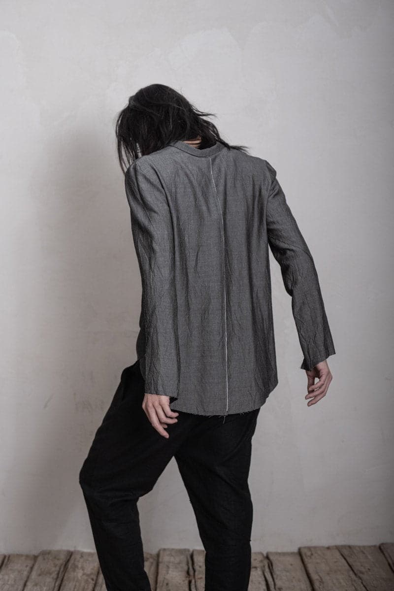 eigensinnig wien | Gruen | Außergewöhnliches Wollhemd für Herren in grau