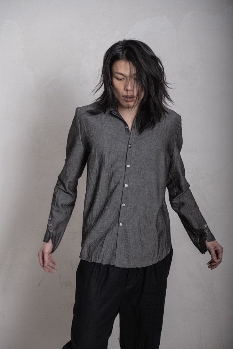 eigensinnig wien | Gruen | Außergewöhnliches Wollhemd für Herren in grau