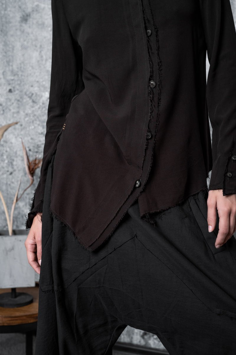 eigensinnig wien | Jelinek | Extravagante Bluse für Damen in Braun