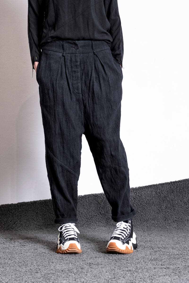eigensinnig wien | Leontion | Baggy Hose für Damen aus Baumwolle in Marineblau