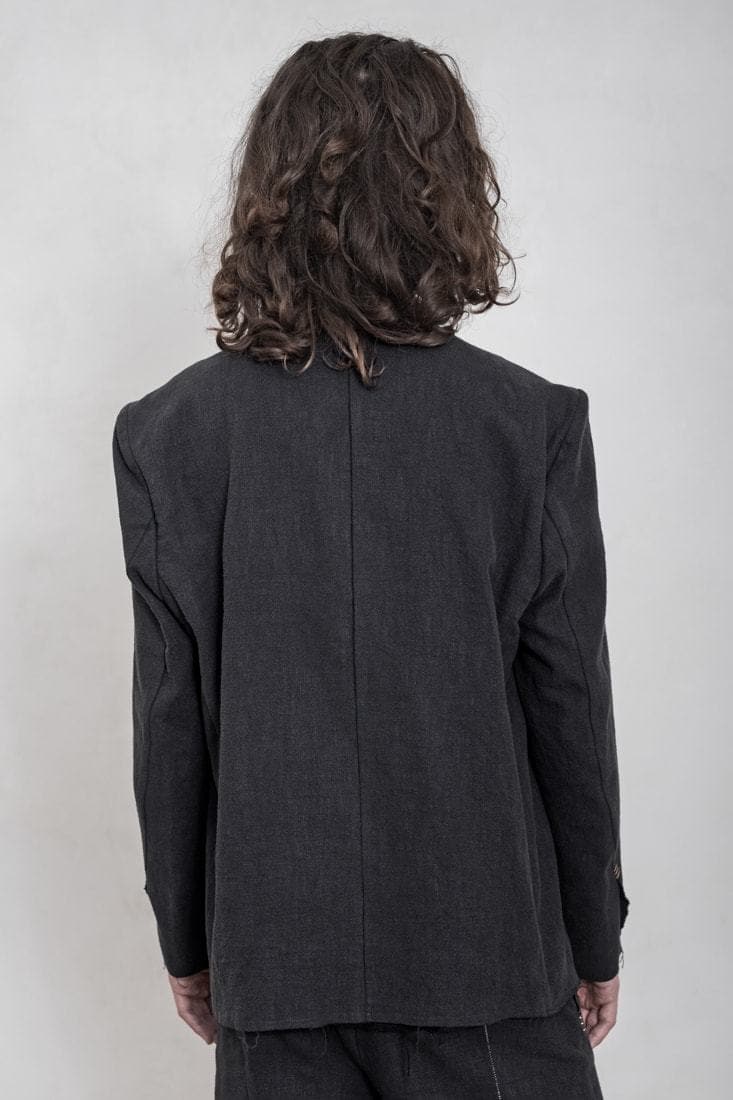 eigensinnig wien | Mises | Leichte Herren Leinenjacke mit subtilen Details in anthrazit