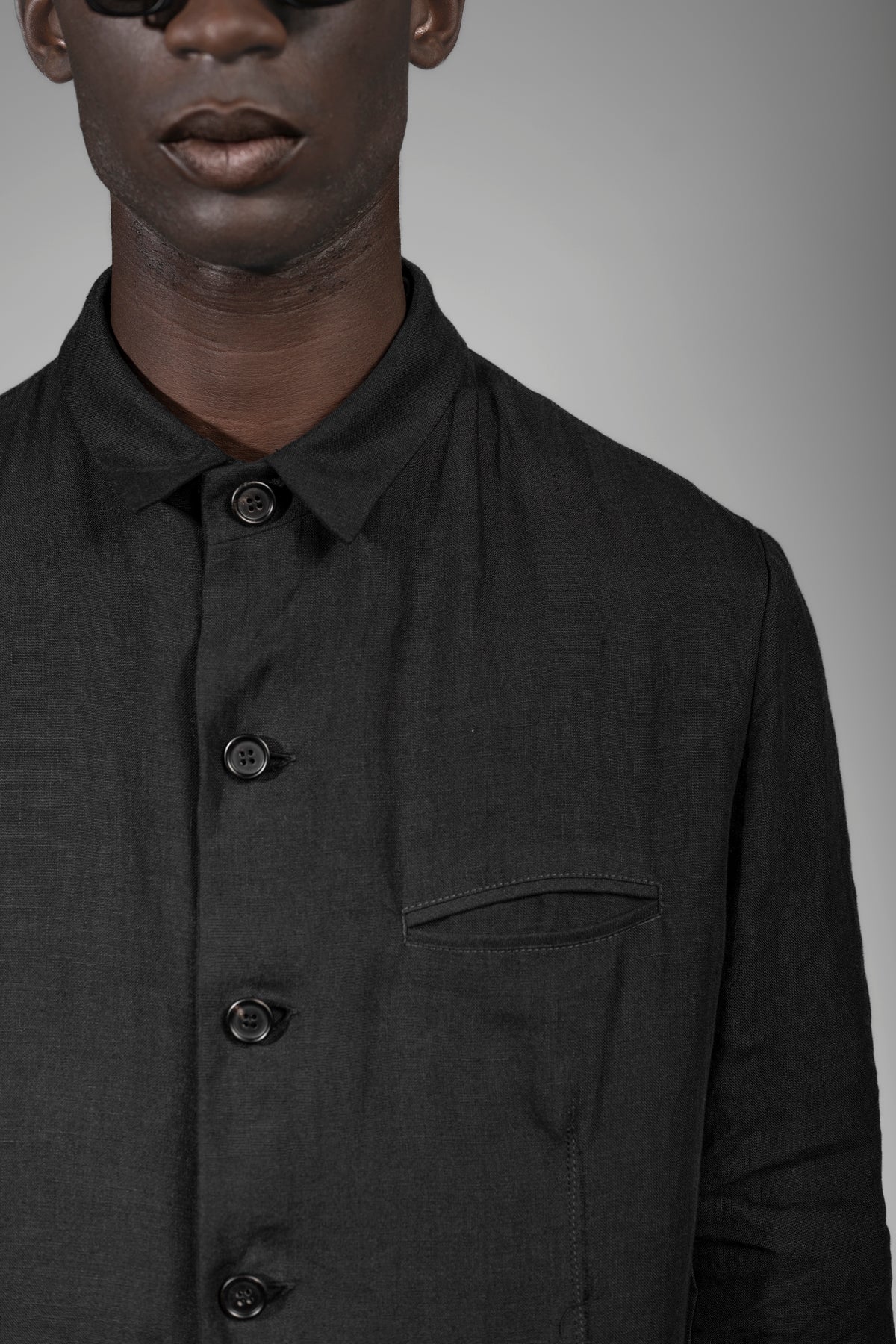eigensinnig wien | Popper | Schwarze Designer Leinenjacke für Herren