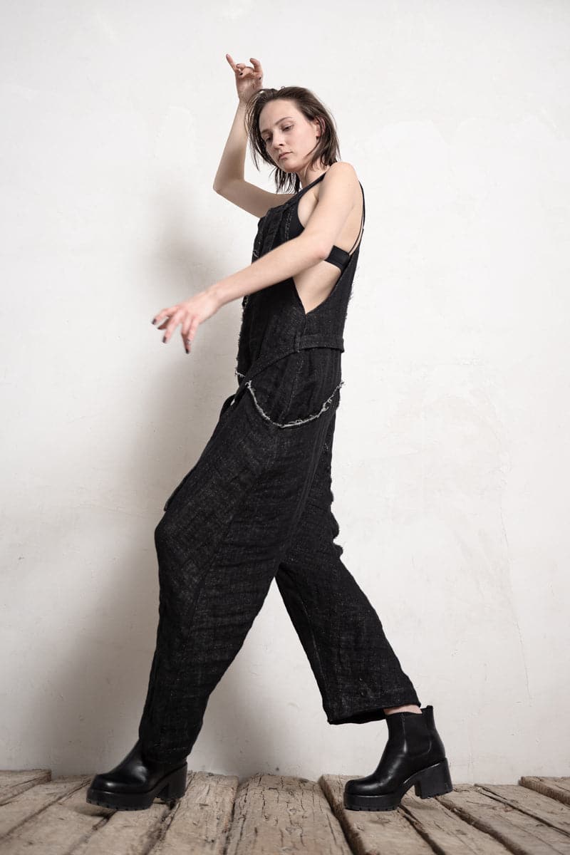 eigensinnig wien | Rilke | Leinen Jumpsuit in schwarz