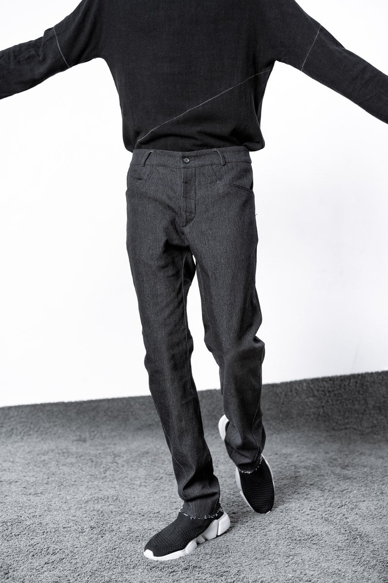 eigensinnig wien | Veblen | Jeans mit geradem Bein für Herren aus Baumwolle in Grau