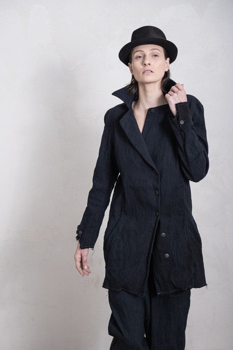 Eigensinnig wien | Voltaire | Spezieller Damen-Langblazer aus Baumwolle in schwarz