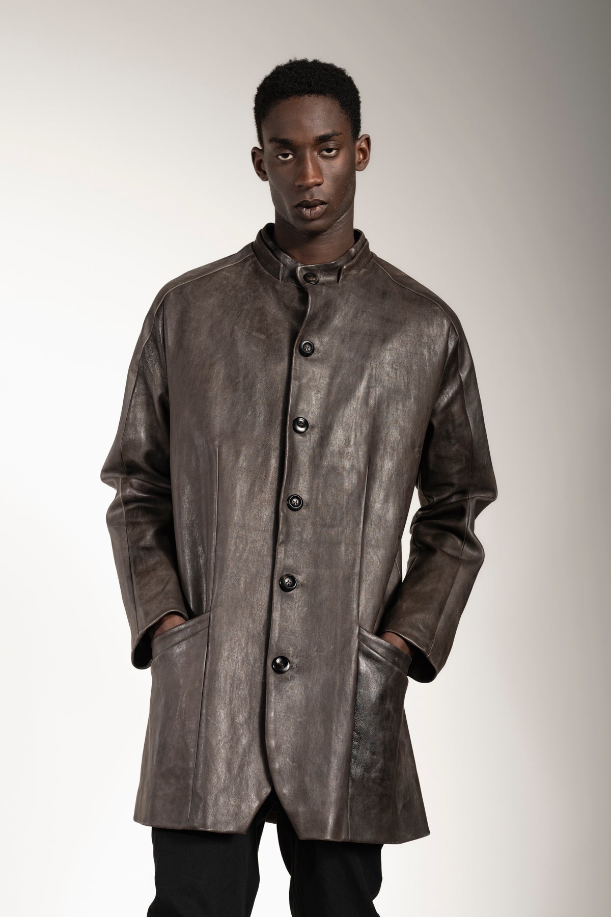 Herrenmantel Herren Winter Ledermantel Winterjacke Herren Mantel