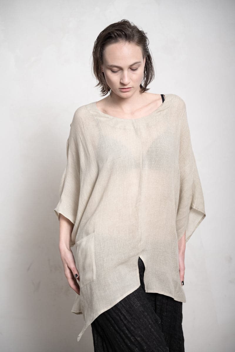 eigensinnig wien | Zizek | Oversized Damen T-Shirt aus leichter Viskose für den Sommer in beige
