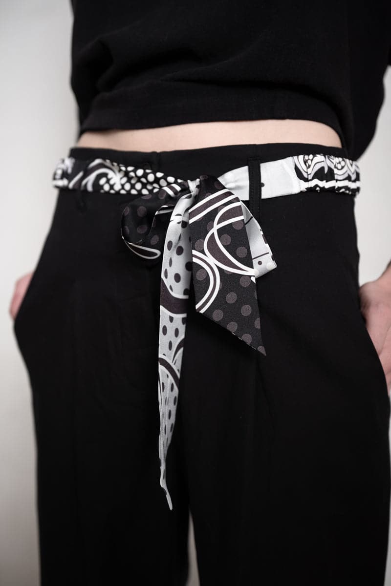 Faliero Sarti | Cintura Con Elastico | Einzigartiger Seidengürtel in grau / blau