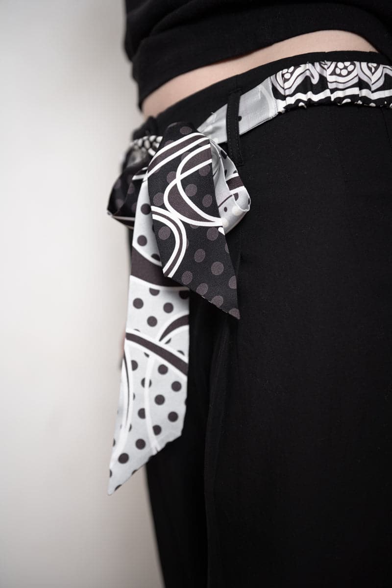 Faliero Sarti | Cintura Con Elastico | Einzigartiger Seidengürtel in grau / blau