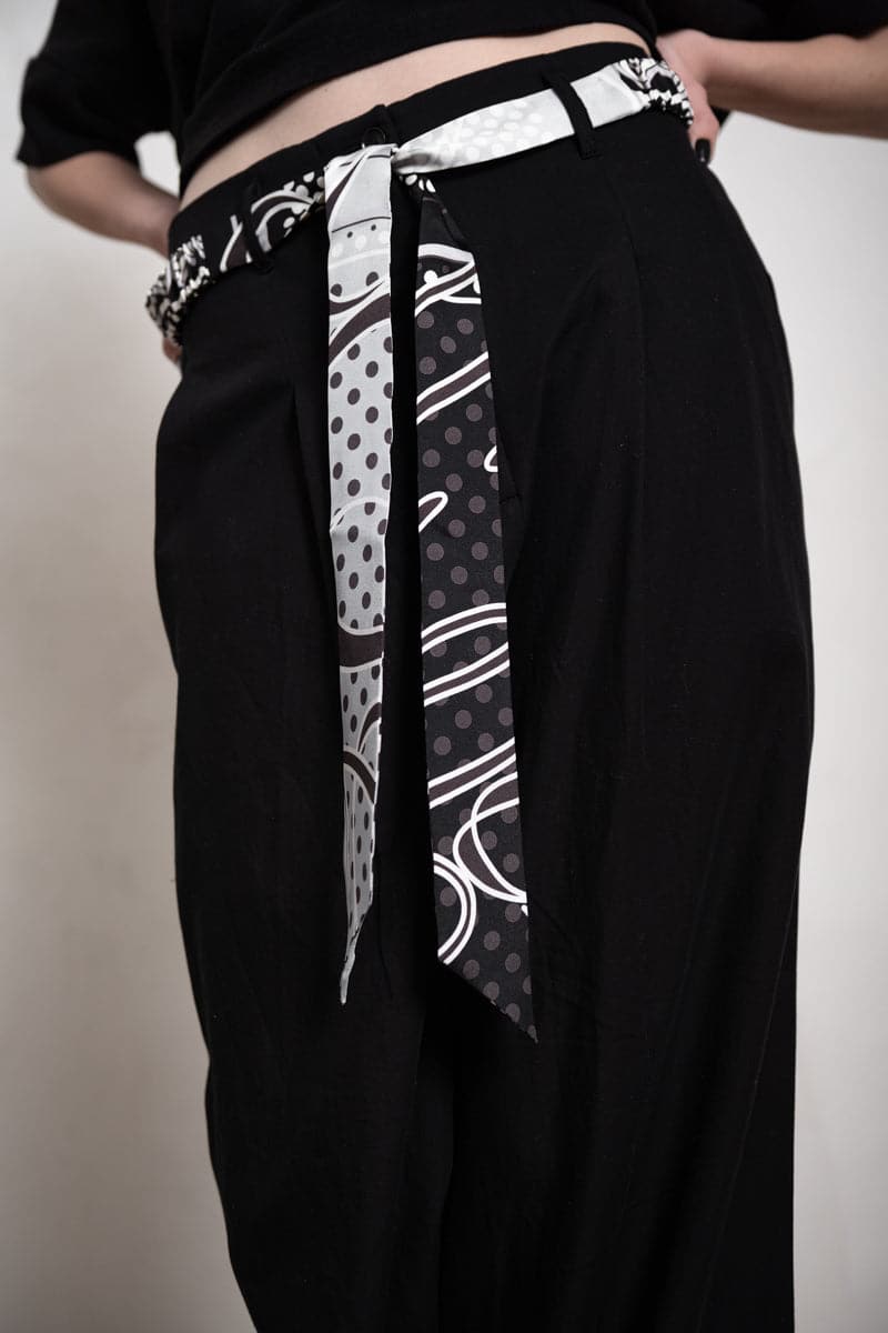 Faliero Sarti | Cintura Con Elastico | Einzigartiger Seidengürtel in grau / blau