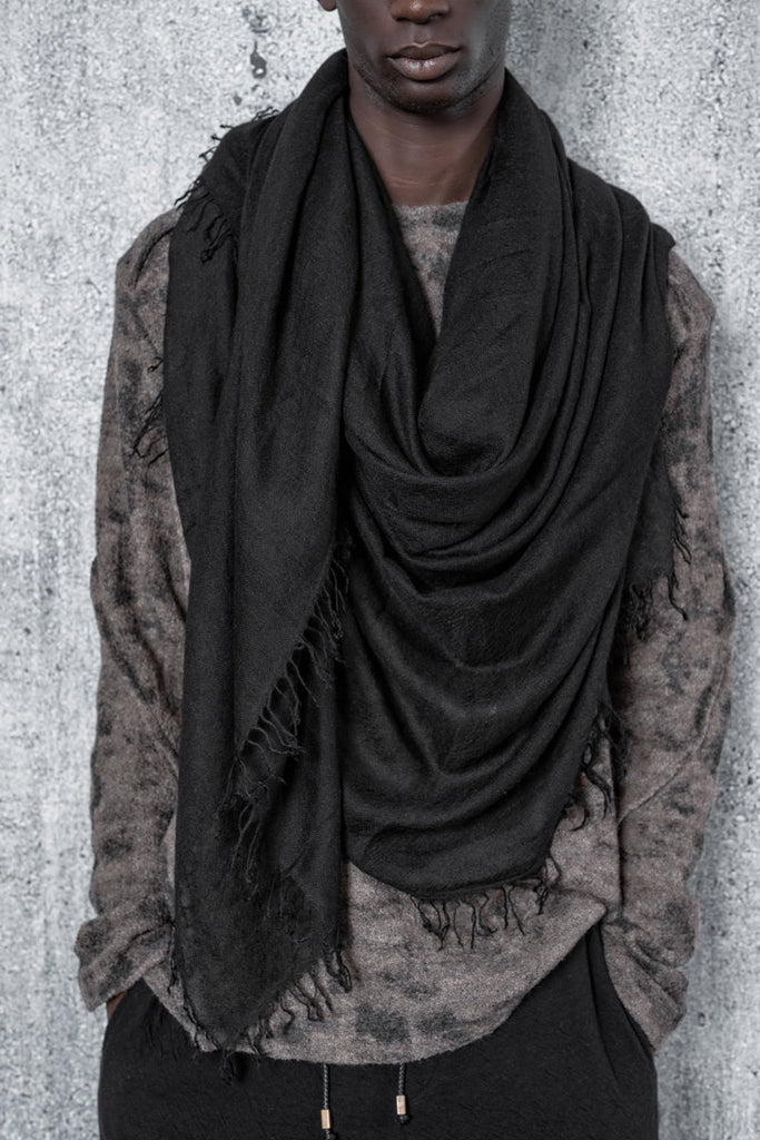 Squared Cashmere-Silk scarf | black Faliero in Sarti
