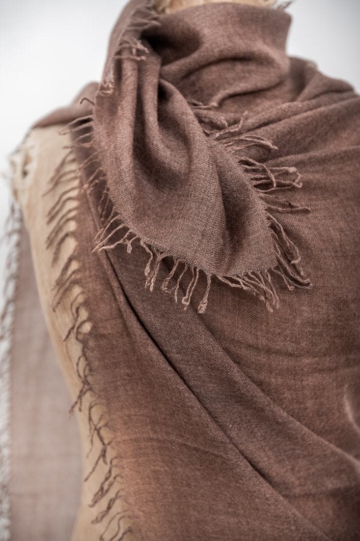 Faliero Sarti | New Lolly | Einzigartiger Kaschmir-Seidenschal in braun/grau