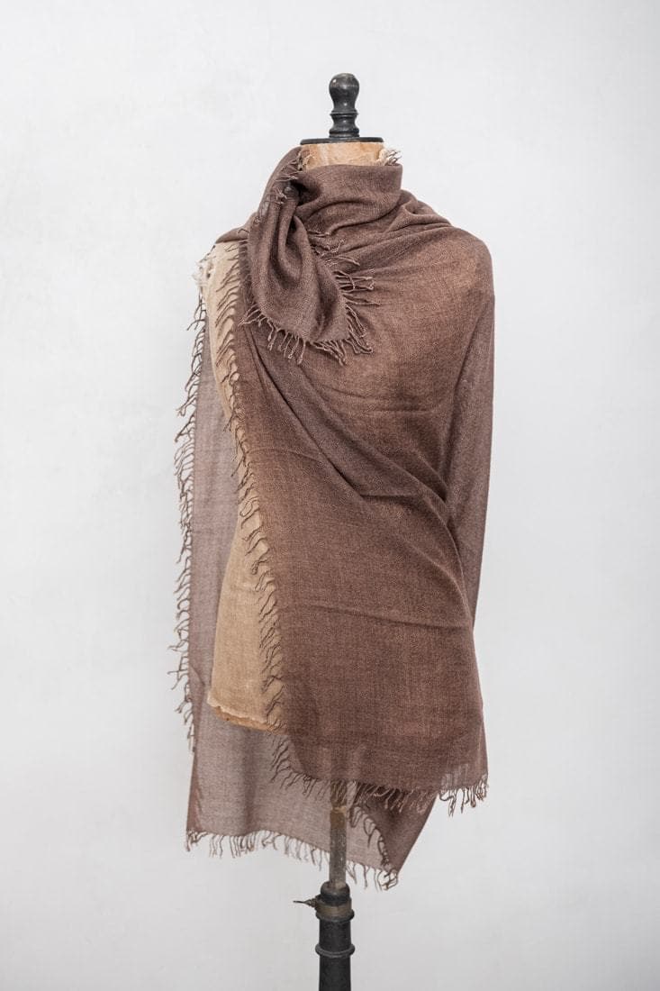 Faliero Sarti | New Lolly | Einzigartiger Kaschmir-Seidenschal in braun/grau