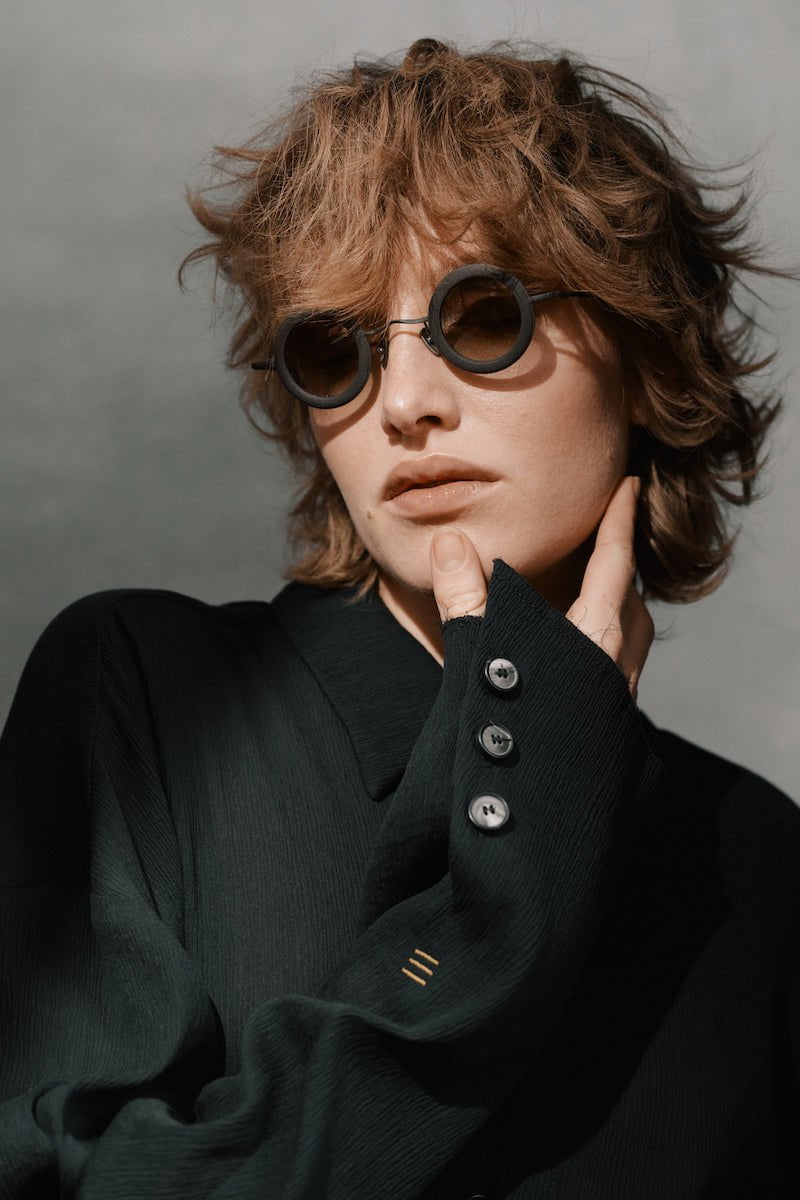 Rigards | RG1009TI | Große, runde Luxus Sonnenbrille für Damen und Herren in Grau