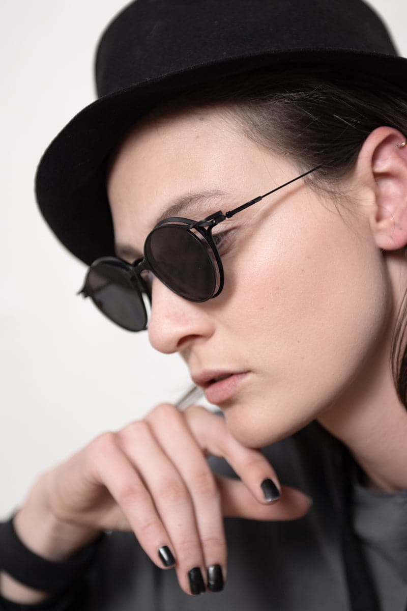 Rigards | RG1038ST | Ovale Sonnenbrille in Schwarz mit Clip On für Damen und Herren