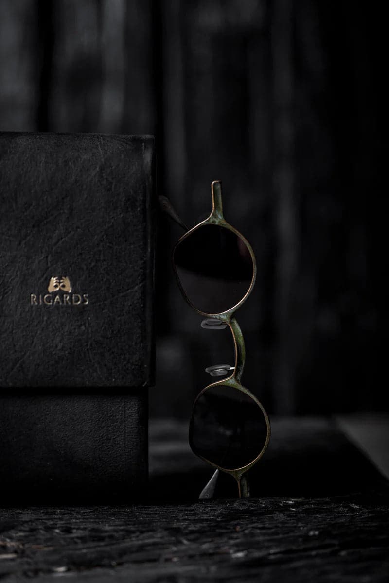 Rigards | RG1923CU | Extravagante Metall Sonnenbrille in ungewöhnlicher Form in Braun-Grün