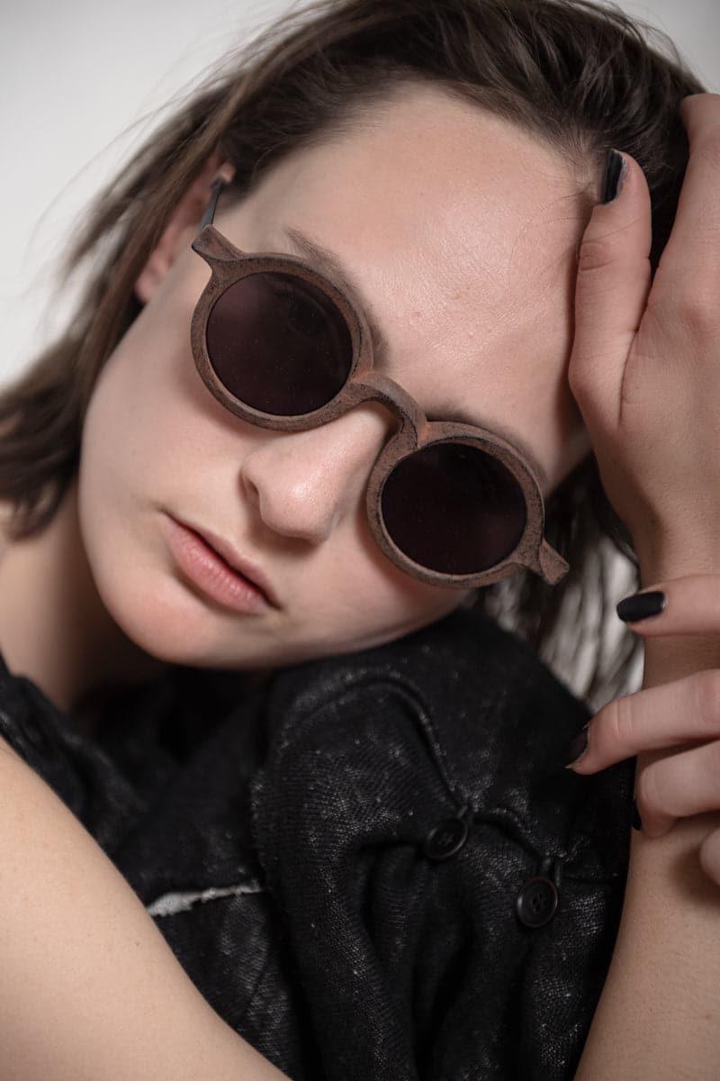 Rigards x Ziggy Chen | RG0161ZCLE | Ungewöhnliche Sonnenbrille aus Horn und Holz in braun