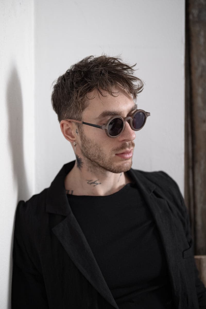 Rigards x Ziggy Chen | RG0161ZCLE | Ungewöhnliche Sonnenbrille aus Horn und Holz in braun