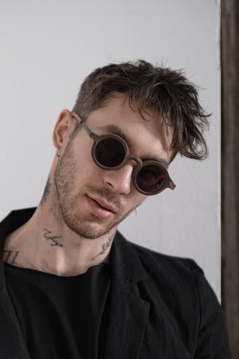 Rigards x Ziggy Chen | RG0161ZCLE | Ungewöhnliche Sonnenbrille aus Horn und Holz in braun