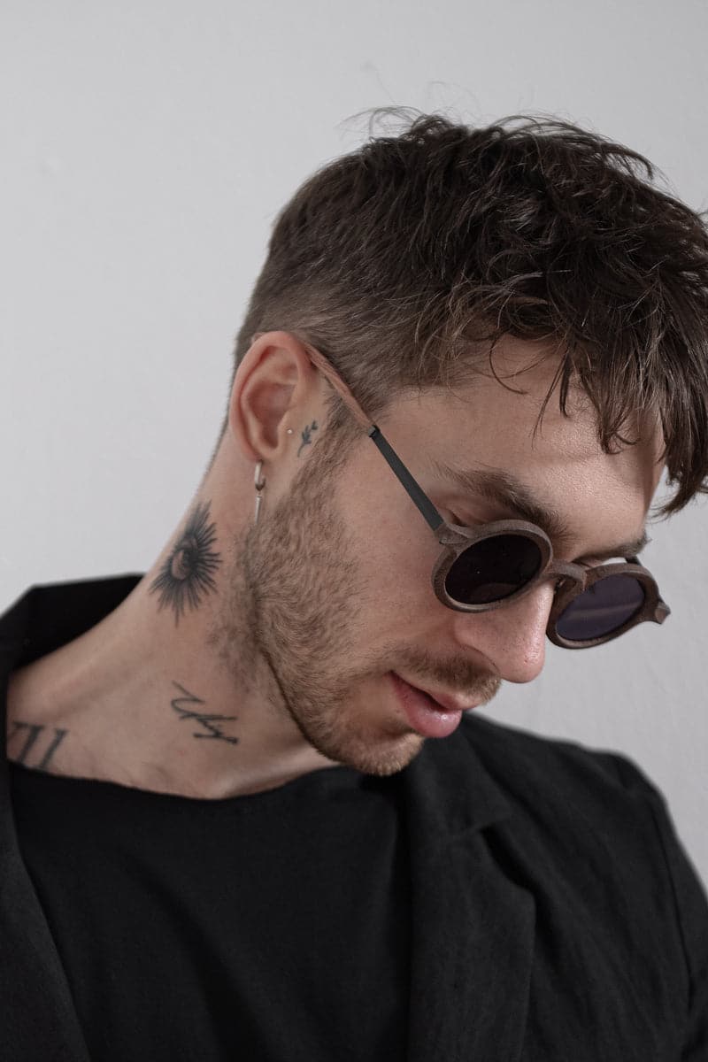 Rigards x Ziggy Chen | RG0161ZCLE | Ungewöhnliche Sonnenbrille aus Horn und Holz in braun