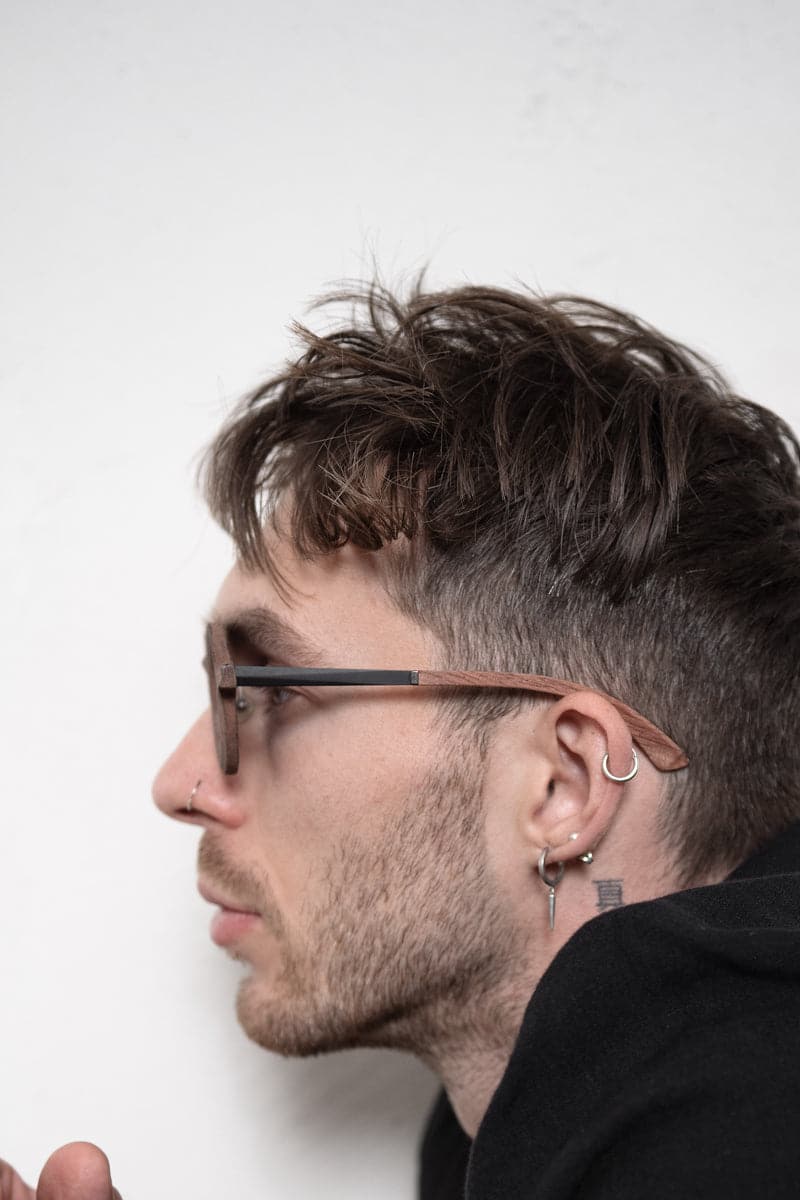 Rigards x Ziggy Chen | RG0161ZCLE | Ungewöhnliche Sonnenbrille aus Horn und Holz in braun