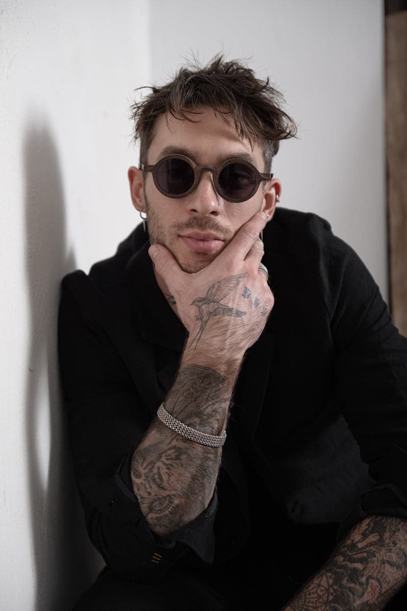 Rigards x Ziggy Chen | RG0161ZCLE | Ungewöhnliche Sonnenbrille aus Horn und Holz in braun