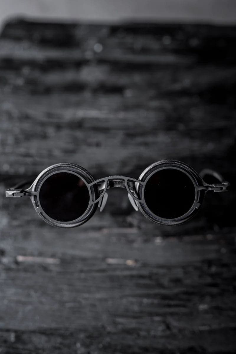 Rigards x Ziggy Chen | RG1911CU | Extravagante, runde Metall Sonnenbrille mit Clip On für Damen und Herren in grau/schwarz